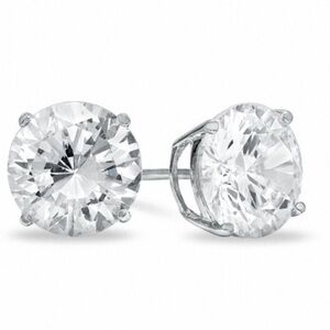 Renaissance Collection 14k White Gold Over 925 Sterling Silver CZ Stud Earrings